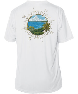 Sun Shirts with Bahia Honda compass design, UPF 50+ protection, perfect for beach days.