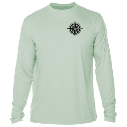 The men's compass long - sleeve performance t - shirt in mint green.