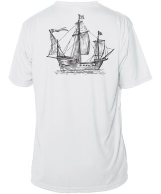 Tall Ship UPF 50+ White Sun Shirt for Men and Women.