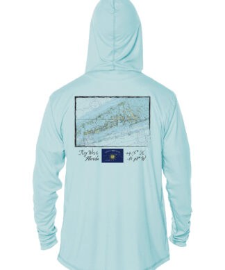 UPF 50+ Hoodie with Navigation Chart Design.