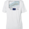 Shrimp Road Surf Co navigation chart sun shirt with map of Key West, UPF 50+ protection.