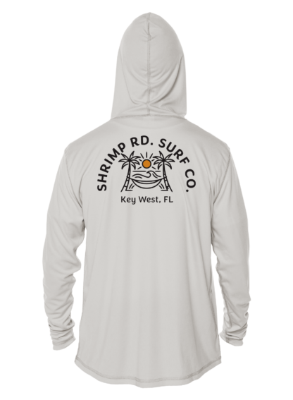 A grey Shrimp Road Surf Co - Local Vibe Sun Shirt - UV Hoodie