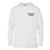 Grateful Diver Classic UV Shirt Hoodie in white front shot off figure