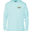 A Grateful Angler Sugar Skull UV Hoodie with a logo on it.