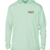A Grateful Angler Sugar Skull UV Hoodie with a logo on it.
