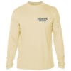 A Grateful Angler Keys Tarpon UV Shirt with a logo on the front.