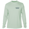 A Grateful Angler Keys Tarpon UV Shirt with a logo on the front.