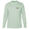 A Grateful Angler Mountain Fishing UV Shirt with a gold logo.