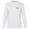 A Grateful Angler Mountain Fishing UV Shirt with a green logo.