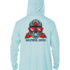 A Grateful Diver Sugar Skull UV Hoodie with a skull and roses on it.