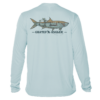 A Grateful Angler Keys Tarpon UV Shirt with an image of a shark.