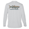 A Grateful Angler Keys Tarpon UV Shirt with an image of a shark on it.
