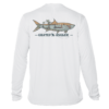 A Grateful Angler Keys Tarpon UV Shirt with an image of a shark.