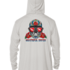 A Grateful Diver Sugar Skull UV Hoodie with a skull and roses on it.