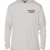 A gray Grateful Diver Aloha Turtle UV Hoodie with the words grateful driver on it.