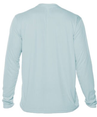 UPF 50+ long sleeve sun shirt with retro logo, perfect for sun protection in Key West. Stylish, ligh.