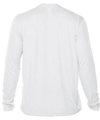 Sun protection long sleeve shirt with retro logo, UPF 50+ UV protection, perfect for beach and outdo.