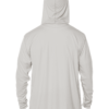 Back view of a blank pearl grey UV performance shirt, illustrating the high-quality fabric of the rash guard sun shirt, available at Key West Sun Shirts.