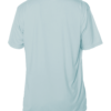 Back view of a blank arctic blue UV performance short sleeve shirt from Key West Sun Shirts, displaying the rash guard sun shirt material.
