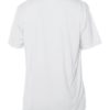 Back view of a blank white UV performance short sleeve shirt from Key West Sun Shirts, displaying the rash guard sun shirt material.