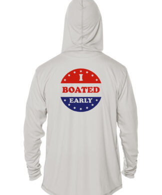 UPF 50+ hoodie with "I Boated Early" graphic, perfect for sun protection during boat trips.