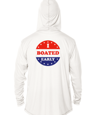 A Key West Sun Shirt - I Boated Early x 2 - UV Hoodie that says i'm boating early.