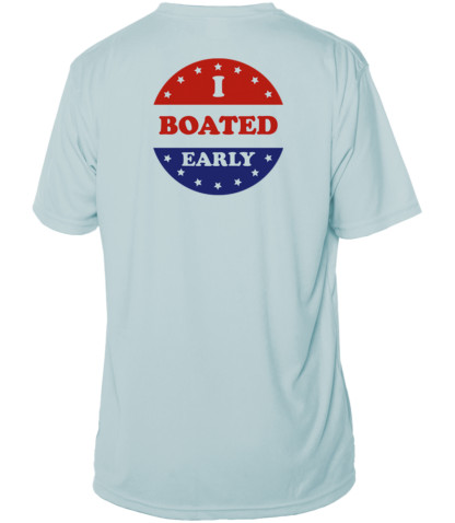 A Key West Sun Shirt - I Boated Early x 2 - UV Crew Short Sleeve that says i boated early.