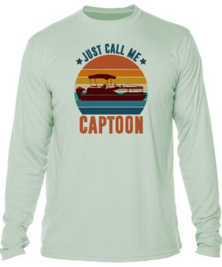UPF 50+ long sleeve sun shirt with "Just Call Me Captoon" graphic, perfect for sun protection in Key.