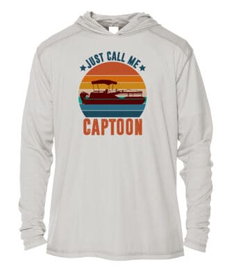 UPF 50+ hoodie with "Just Call Me Captoon" graphic, perfect for sun protection in Key West.