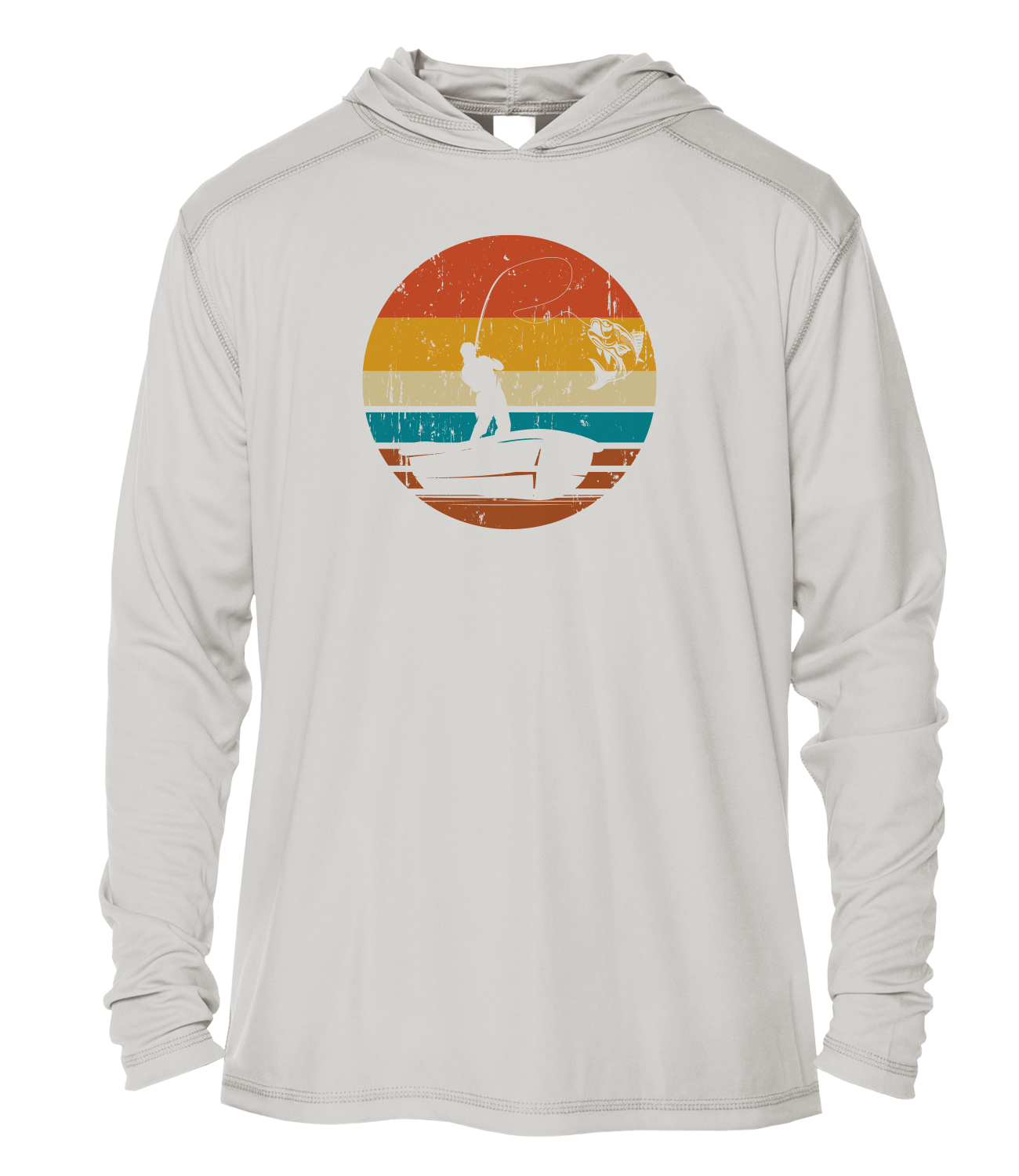 Key West Sun Shirts - Sunset Catch - UPF 50+ Hoodie - Seagrass,LG