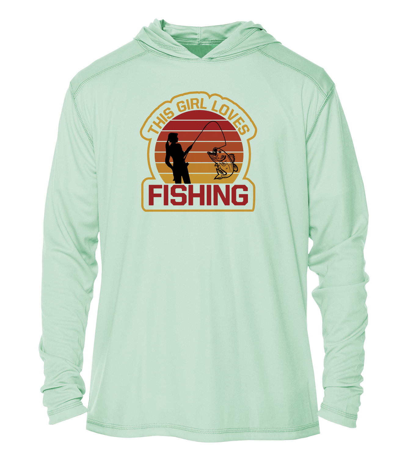 Key West Sun Shirts - This Girl Loves Fishing - UPF 50+ Hoodie
