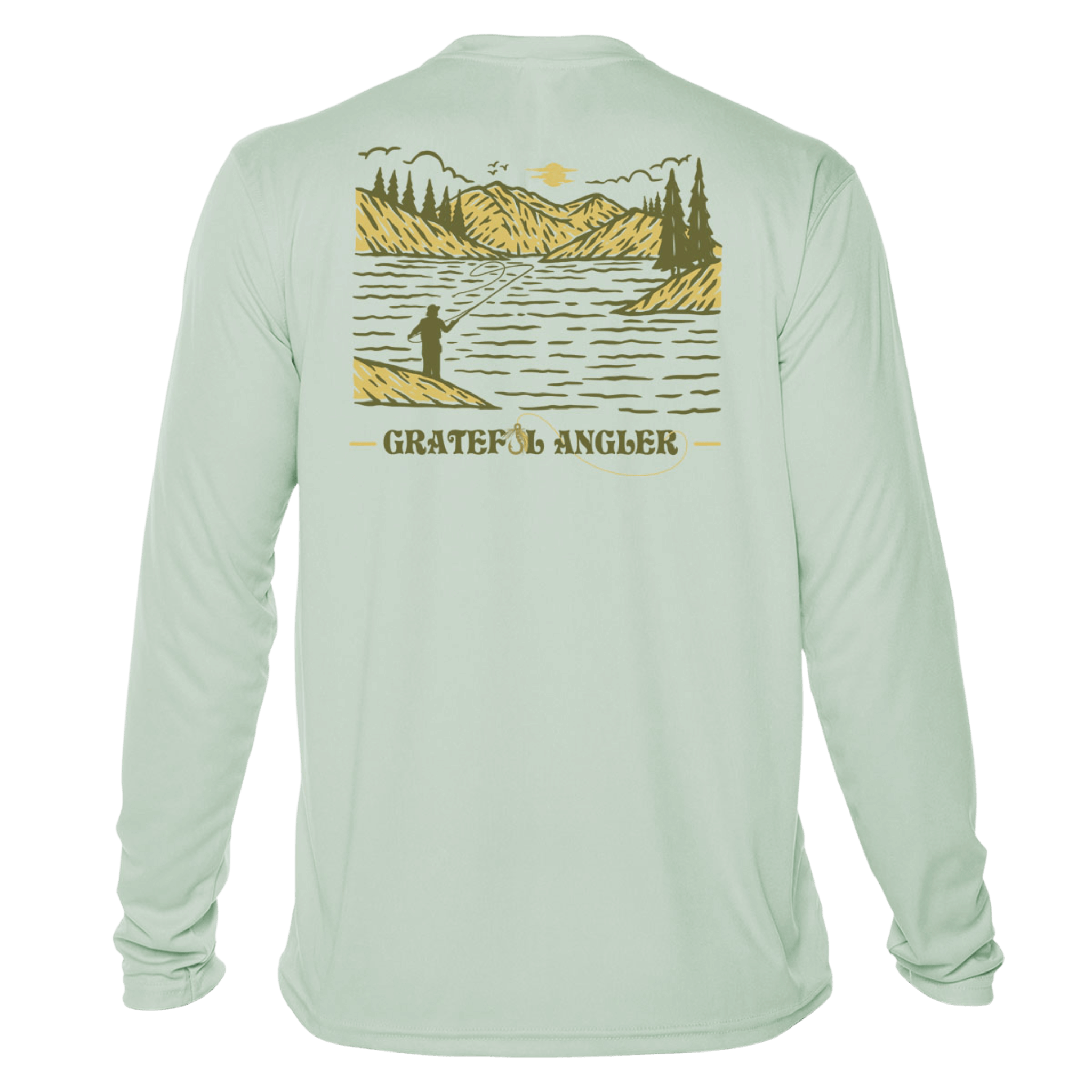 Grateful Angler Mountain Fishing UV Shirt - Seagrass,MED
