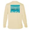 UPF 50+ long sleeve sun shirt featuring Key West island scene for sun protection. Perfect for beach.