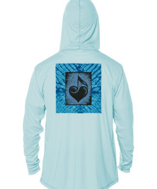 UPF 50+ hoodie featuring a music love design, perfect for sun protection in Key West. Stylish and fu.