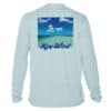 UPF 50+ long sleeve sun shirt featuring Key West beach scene and "Key West" text, perfect for sun pr.
