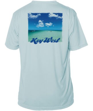 UPF 50+ Arctic Blue Sun Shirt with Key West graphic.