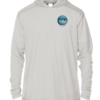 A men's hoodie with an image of the ocean on it, perfect as a sun shirt or uv shirt for protection against harmful rays.