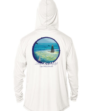 UPF 50+ Sand Key Lighthouse hoodie for sun protection in Key West. Perfect for beach days and outdoo.