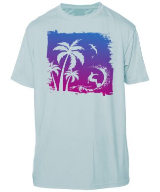 Sunset Surf Silhouette UPF 50+ T-Shirt for Sun Protection.