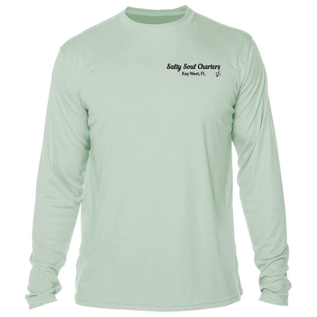 UPF 50+ Salty Soul Charters sun shirt for sun protection in Key West, FL. Perfect for boating and ou.