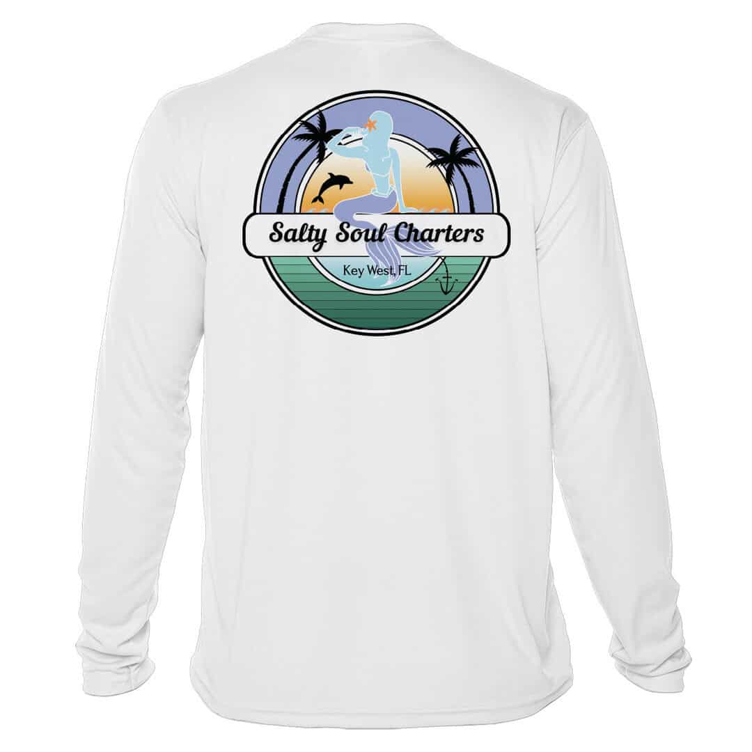UPF 50+ sun protection shirt for Salty Soul Charters in Key West, FL. Perfect for boating and outdoo.