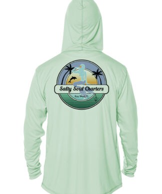 UPF 50+ Salty Soul Charters hoodie for sun protection in Key West. Perfect for boating and outdoor a.
