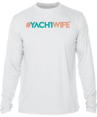 Yacht wife long sleeve swim shirt.
