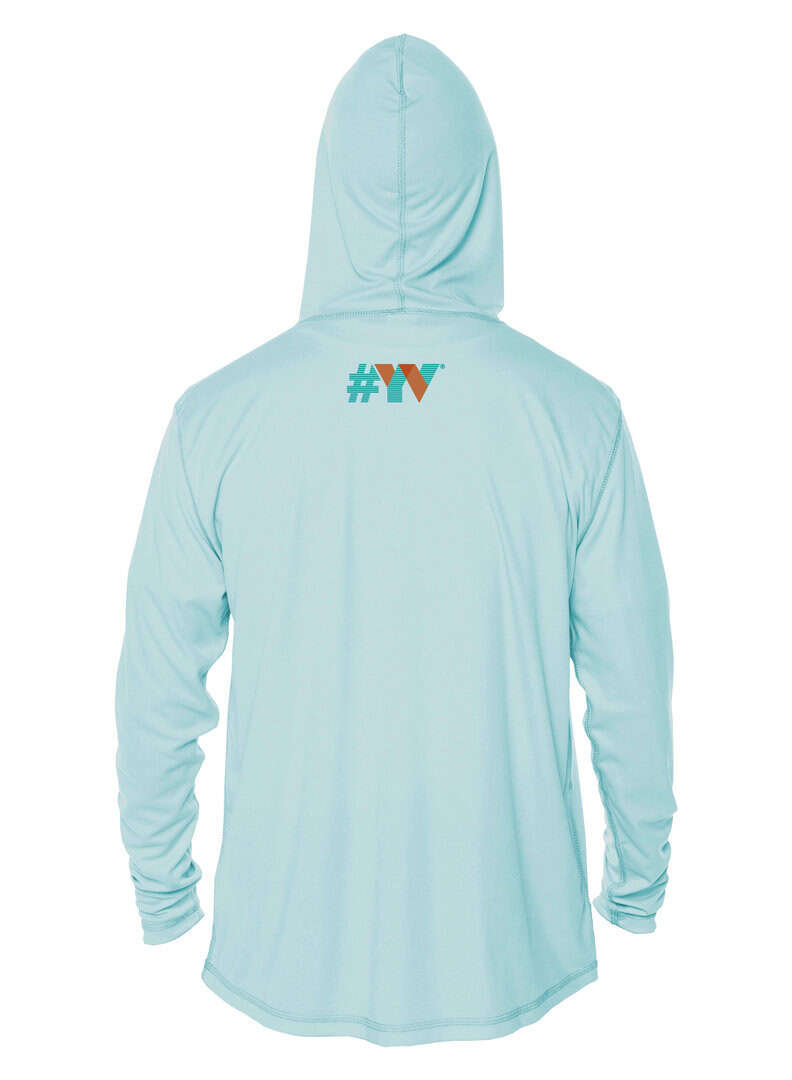 Sun protection hoodie with #YV logo on back.