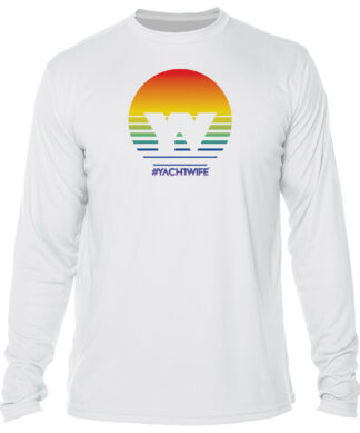 Sun Shirt with Yacht Wife Sunset Pride design, UPF 50+ protection, perfect for boating and outdoor a.