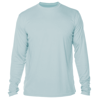 A men's light blue long sleeve UV shirt.