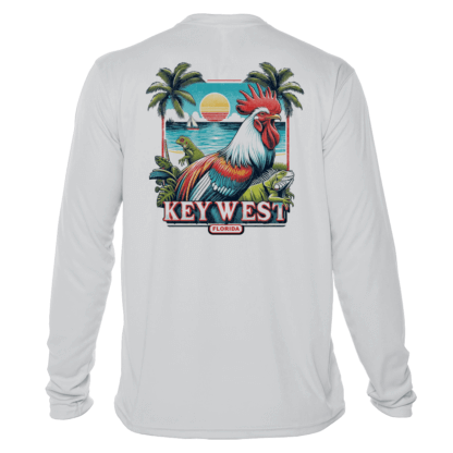 Keywest rooster long sleeve rash guard tee.