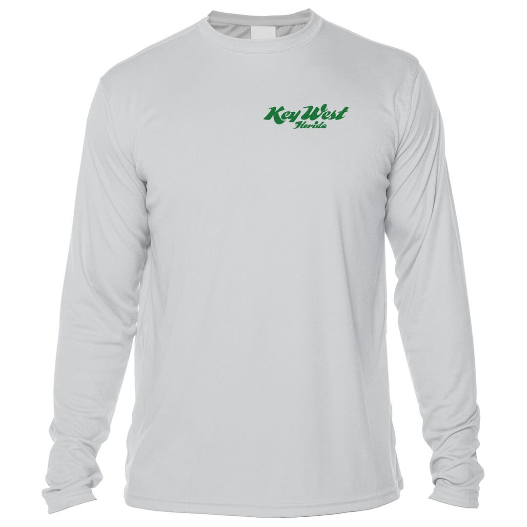 White long sleeve shirt with Key West Florida logo in green.