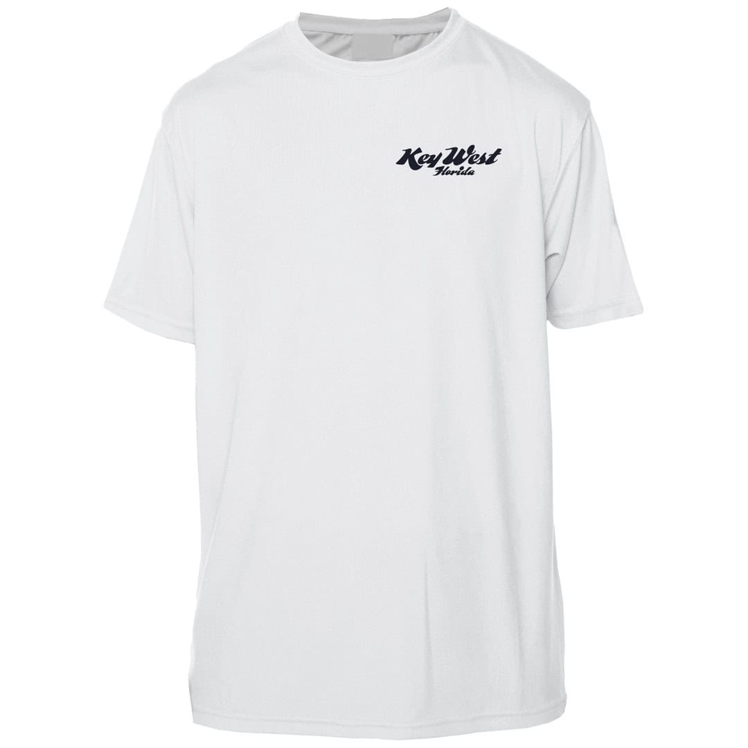 White Key West Sun Shirts T-shirt with logo, casual summer wear.