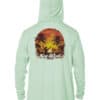 UPF 50+ Key West Sun Shirt with sunset and palm tree design, perfect for sun protection.